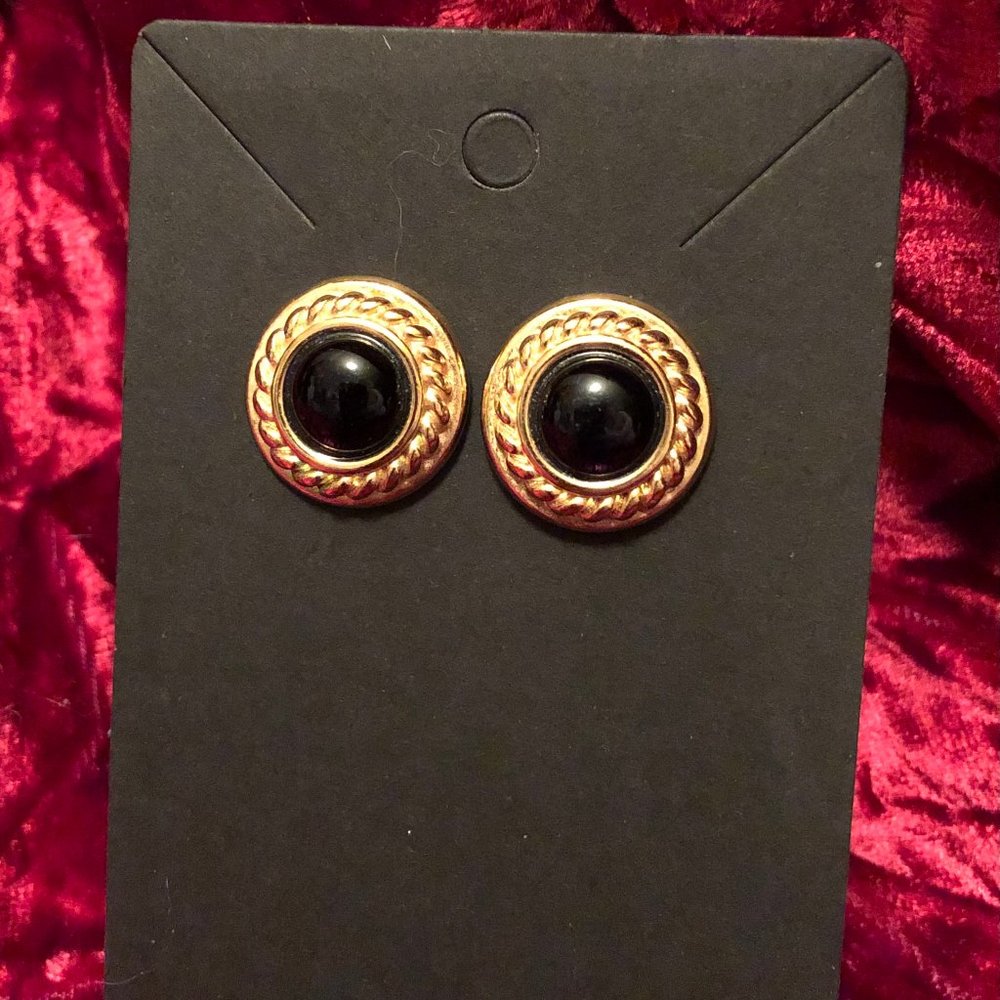Vintage Gold-Tone Stud Earrings